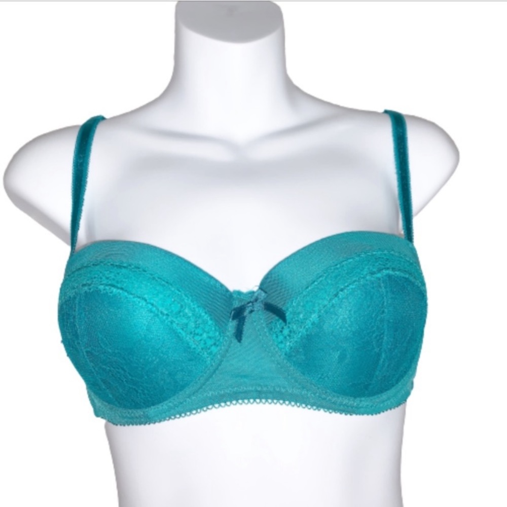 🎄NWT• Hype • Teal Padded Lace Push-up Bra • 34C